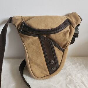 Aolailud Tan Brown Sport Biker Cyclist Hiking Fanny Pack Drop Leg Sling Bag